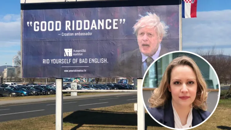Poruka hrvatske veleposlanice osvanula na jumbo plakatu: 'Riješite se lošeg engleskog...'