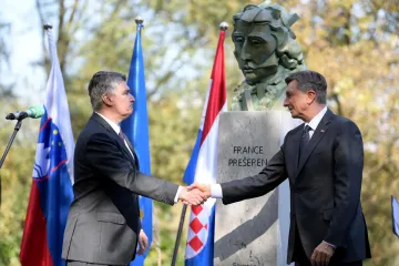 VIDEO Milanović i Pahor u Zagrebu otkrili spomenik Francu Prešernu, hrvatski predsjednik: 'Naši odnosi su sve ljepša i ljepša priča'